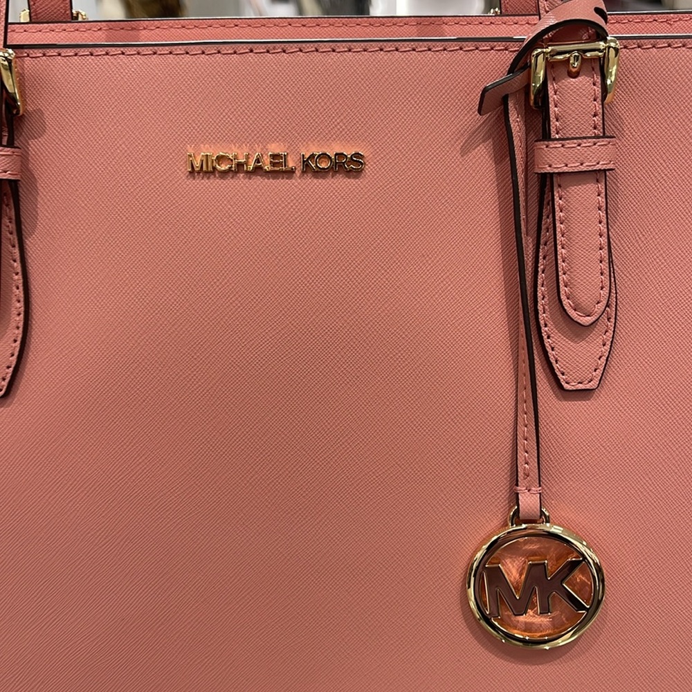 MICHAEL KORS 
Gilly Large Saffiano Leather Tote Shoulder Bag 
Primrose 
NWT - Picture 2 of 16
